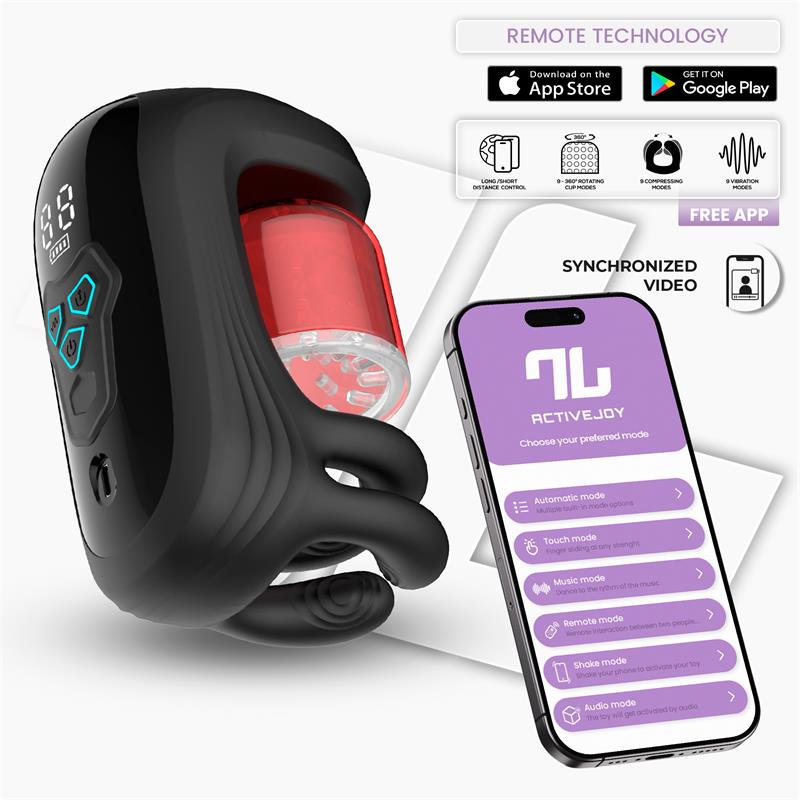 Torky Compressing Rotating Masturbator with App Torky Compressing Rotating Masturbator with App