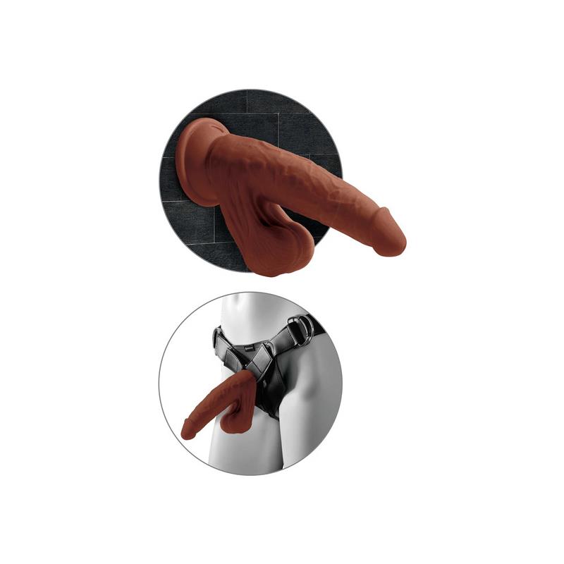 Triple Density Dildo Swinging Balls 82 Caramel Triple Density Dildo Swinging Balls 82 Caramel - Image 4