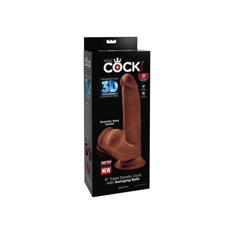 Triple Density Dildo Swinging Balls 82 Caramel Triple Density Dildo Swinging Balls 82 Caramel - Image 5