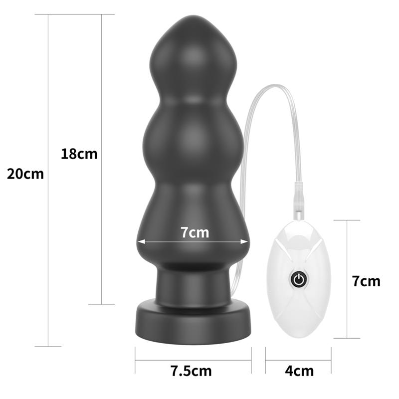Vibrating Butt Plug King Sized 7.8 Black Vibrating Butt Plug King Sized 7.8 Black - Image 9