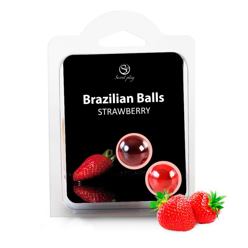 Set Secret Play 2 Palline Brasiliane Aroma Fragola Set 2 Brazilian Balls Strawberry Aroma