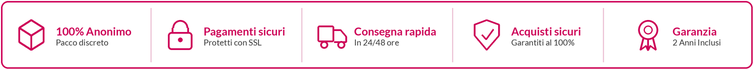 Spedizione anonima, pagamenti sicuri, consegna 24/48h, garanzia 2 anni