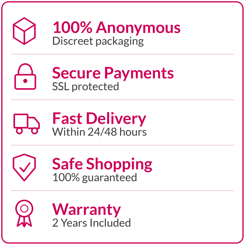 Anonymous shipping, secure payments, 24/48h delivery, 2 years warranty